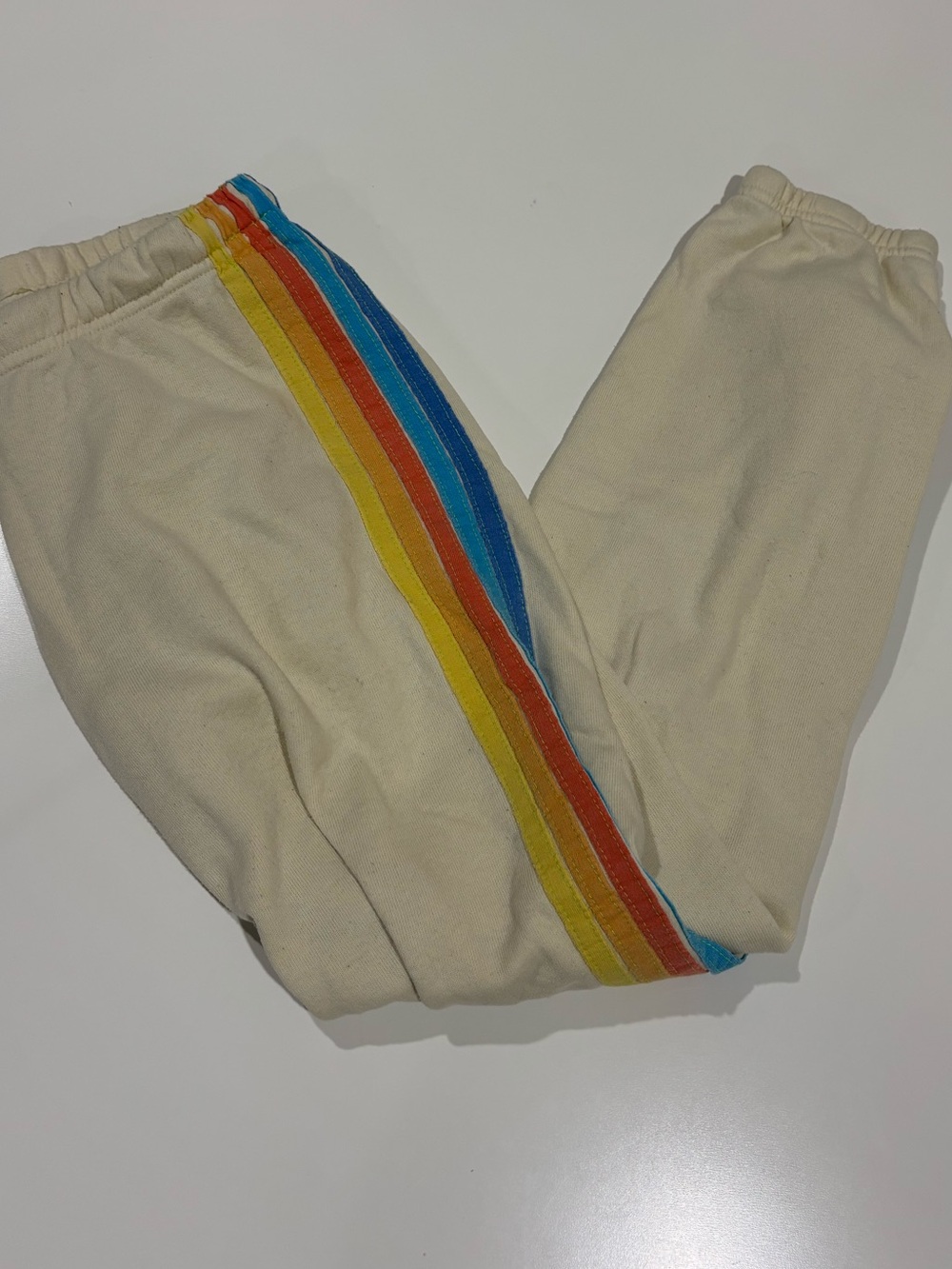 Women’s Aviator Nation 5 Stripe Sweatpants - Cream